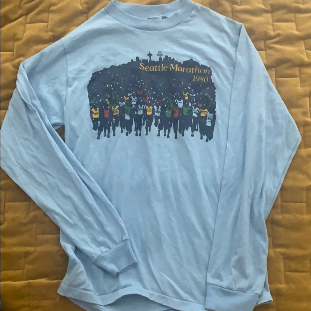 VINTAGE Seattle Marathon 1980 Long Sleeve Small